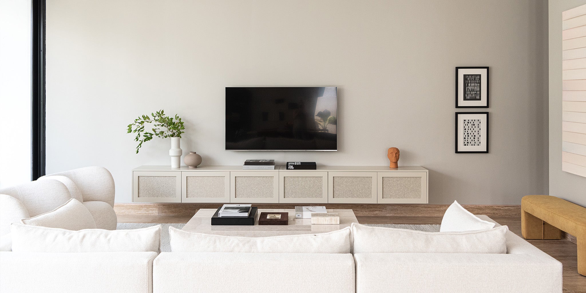 Linen Textile, Beige | Andreina's TV console