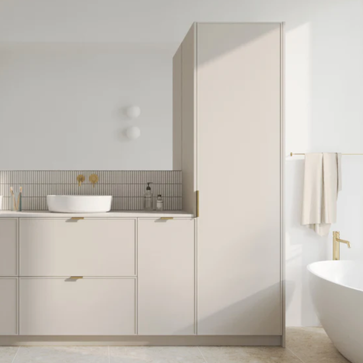 Using IKEA kitchen cabinets for bathroom vanities – Fronteriors US